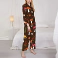 thumbnail image 4 of Kll Mushroom Print Women'S Long Sleeve Pajamas With Pants Sleepwear Loungewear 2 Set-Xx-Large, 4 of 9