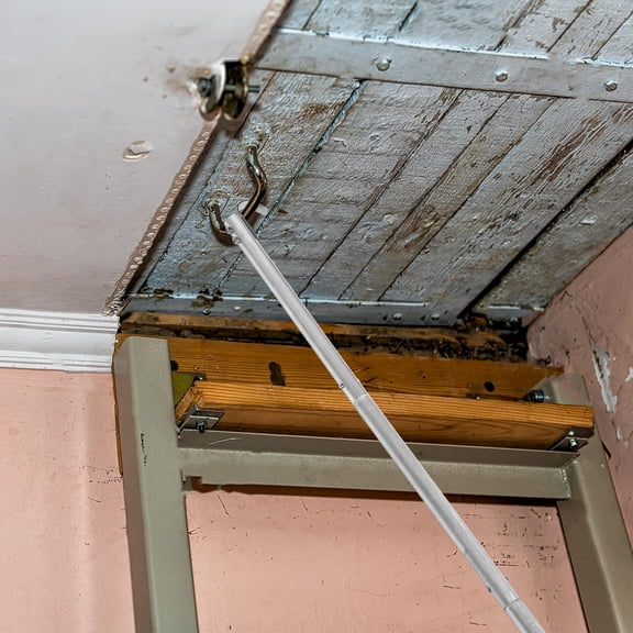 PBPBOX Robust Stainless Steel Attic Ladder Pull Down Tool with Modular Design and Convenient Storage Hook