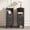 Style 3-Black, variant on Narrow Fluted Nightstand with 2 Drawers and Open Shelf, Wooden Nightstand End Table for Bedroom, Living Room, 2-Pack(Walnut)