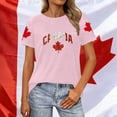 thumbnail image 2 of Wang6 Womens Short Sleeve Plus Size Tshirts Casual Canada Printed Graphic Tees Shirts Summer Crew Neck Loose Fit Tops Pink XXXL, 2 of 4