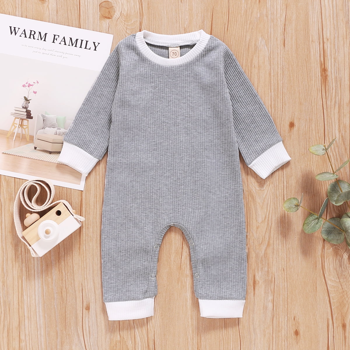 PatPat Baby Solid Jumpsuit,Unisex,Sizes 0M-18M - Walmart.com