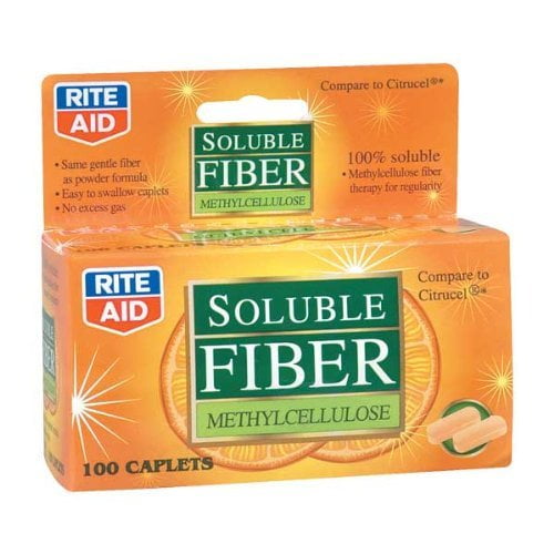 Rite Aid Soluble Fiber, Methylcullulose Caplets 100 ea
