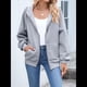 thumbnail image 5 of Sudadera con Capucha y Cremallera para Mujer, de Larga, para Otoño, con Capucha Extragrande, Chaquetas Informales de Moda Gris XXL, 5 of 9