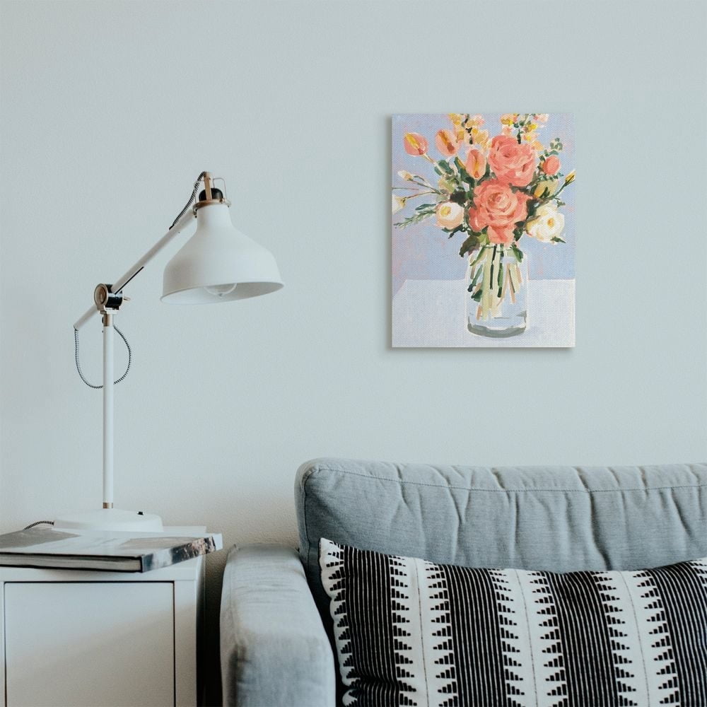 Stupell Industries Blushing Tulip and Rose Spring Floral Bouquet Designed by Victoria Borges