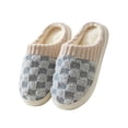thumbnail image 1 of Chaussons en Mousse à Mémoire de Forme pour Femmes Motif Brodé et Col Côtelé Chaussures de Maison, 1 of 5