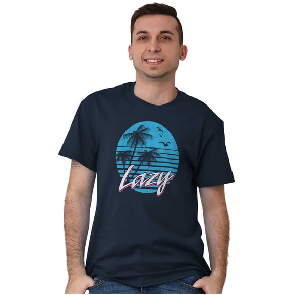 Lazy Beach Bum Procrastinator Retro Men's Graphic T Shirt Tees Brisco Brands X