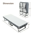thumbnail image 2 of LZBEITEM Folding Bed Rollaway Cot Guest Bed with Memory Foam Mattress Sturdy Metal Frame 75L x 31W x 16.8H inch, 2 of 10
