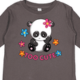 thumbnail image 4 of Inktastic Too Cute Baby Panda with Flowers Girls Long Sleeve Toddler T-Shirt, 4 of 5