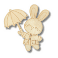 thumbnail image 2 of Unfinished Wood Etched Spring Bunny Shape 30" / 1/4", 2 of 2