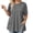 Grey, variant on YUEHUA Women's Plus Size Linen Blend Tunic Top, Round Neck Short Sleeve with Side Pockets, Loose Fit Casual Blouse