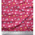 thumbnail image 1 of Soimoi Modal Satin Fabric Cloud,Star & Cute Elephant Kids Print Sewing Fabric Yard 42 Inch Wide, 1 of 3