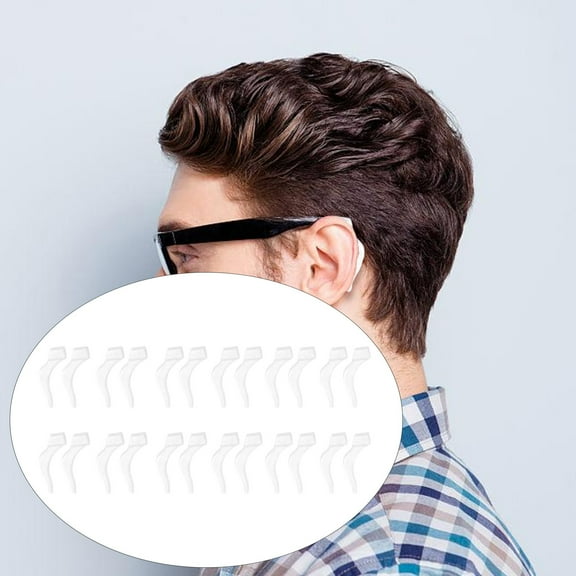 24PCS Glasses Anti-slip Silicone Ear Clip, Glasses Holder With Storage Box, Sports Eyeglass Ear Grips, Safety Eyewear Retainers for Sunglasses Presbyopia Eyeglass (24 White)