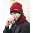 thumbnail image 2 of 3 Pieces Winter Warm Hat Scarf Glove Set Knit Thick Beanie Scarves Cap for Men, 2 of 7
