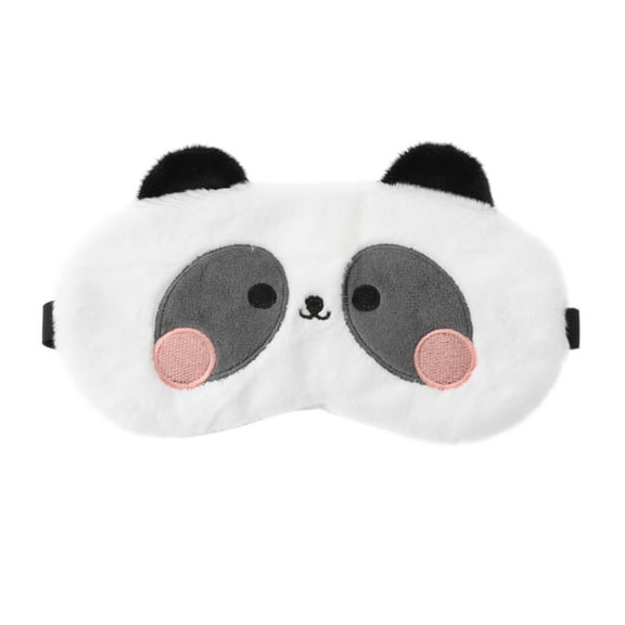 Unique Bargains 1 Pc Durable Pandas Eye Mask for Home White Fleece