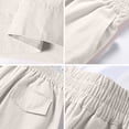 thumbnail image 4 of Bixock Maternity Shorts High Waisted Over The Belly Workout Cargo Pants with Pockets Cotton Linen Blend Wide Leg Pregnancy Pants with Pockets Maternity Clothes, 4 of 6
