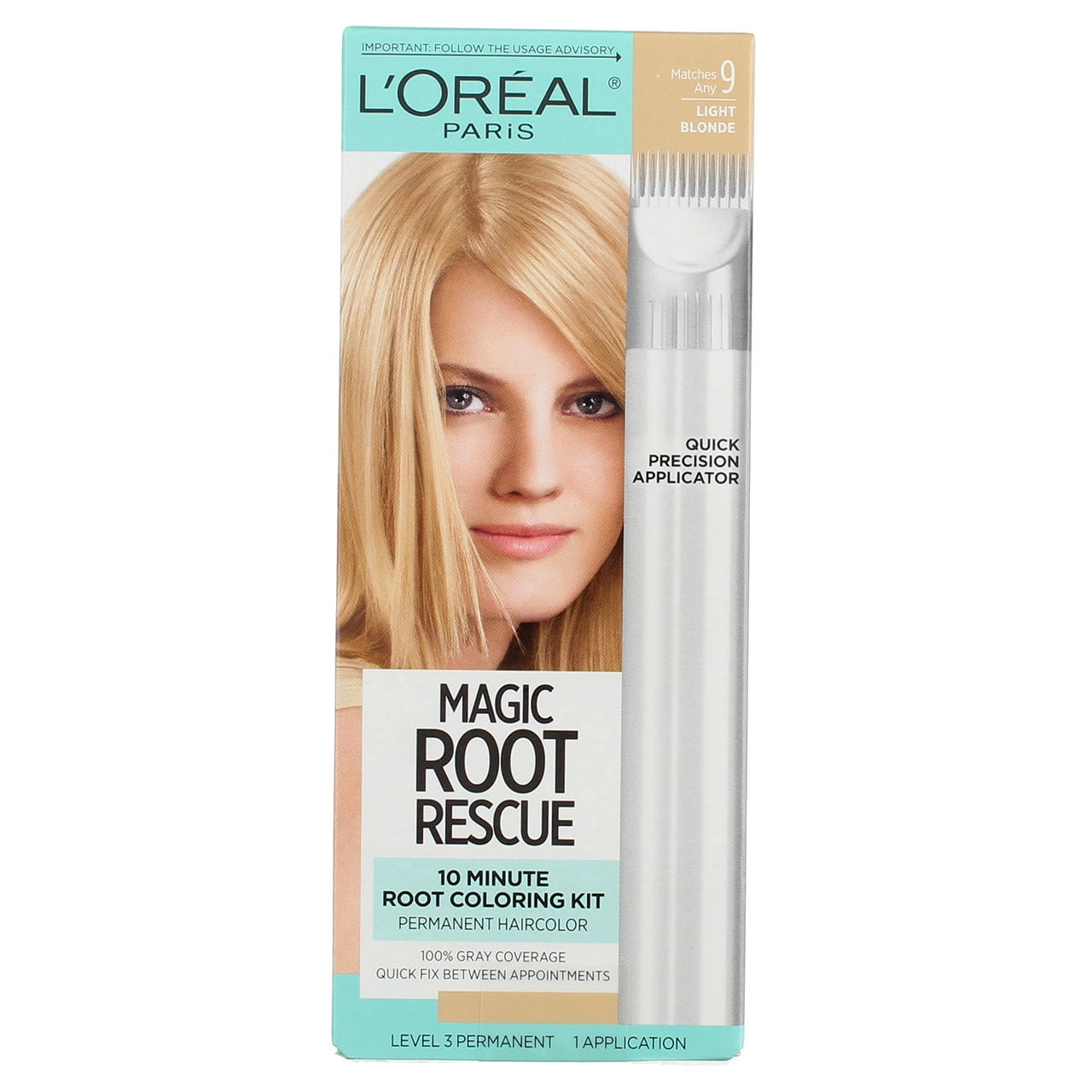 L'Oreal Paris Magic Root Rescue 10 Minute Coloring Kit, Permanent Hair Color with Quick Precision Applicator, 100% Gray Coverage, 6G Light Golden Brown, 2 Count, 2 Pack