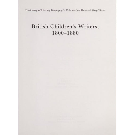 Pre-Owned Dlb 163: British Children's Writers, 1800-1880 (Hardcover) 0810393581 9780810393585