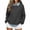 Dark Gray, variant on Womens Denim Collar Patchwork Sweater Kangaroo Pocket Casual Pullover Top