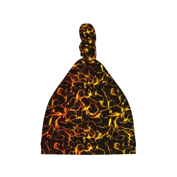 Balery Orange Lightning Pattern Baby Beanie, Knotted Baby Hat, Infant Hat, Newborn Beanie, Adjustable Beanie, Baby Cap, Newborn Headwear