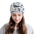 thumbnail image 2 of Xecao Underwater Animals 1 Print Beanie Knitted Hat for Men Women, Winter Fashion Knit Cuffed Caps Unisex, 2 of 7