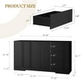 thumbnail image 2 of Aukfa 56"Sideboard Buffet Cabinet,Modern Kitchen Storage Accent Cabinet with Storage,Black, 2 of 9