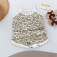 thumbnail image 2 of mgoYE Toddler Girl Clothes 3-4 Years Baby Girl Summer Clothes Cute Dress Smocked Sleeveless Tops Shorts Outfits Toddler Bloomers Princess Outfit Set Orange, 2 of 5