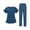 L Size Light Blue, variant on Women's Scrub Sets Nurse Work Suit Elastic Scrubs Top and Pants 2 Pockets Work Clothes Nursing Scrubs Uniform for Cosmetology, Beauty Salon M Dark Blue