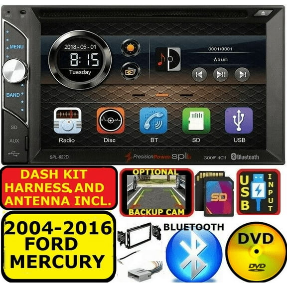 04-16 FORD MERCURY BLUETOOTH TOUCHSCREEN CD/DVD USB SD AUX CAR STEREO RADIO PKG