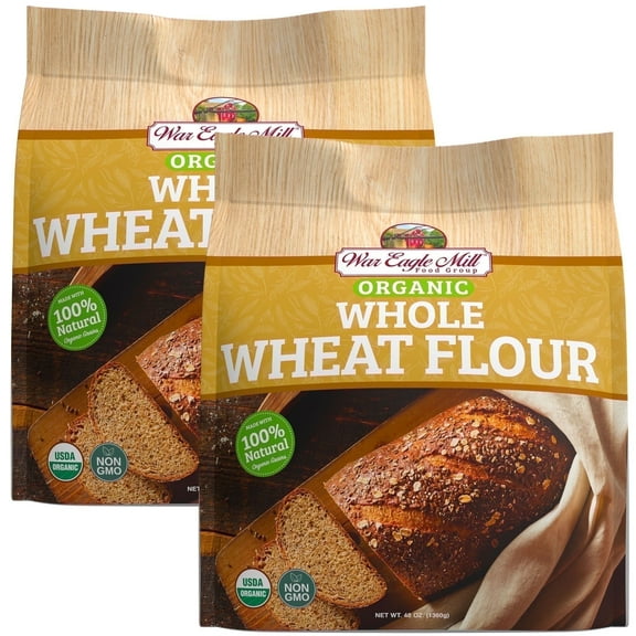 War Eagle Mill Organic Whole Wheat Flour, 48 oz. Bag (2 Pack)