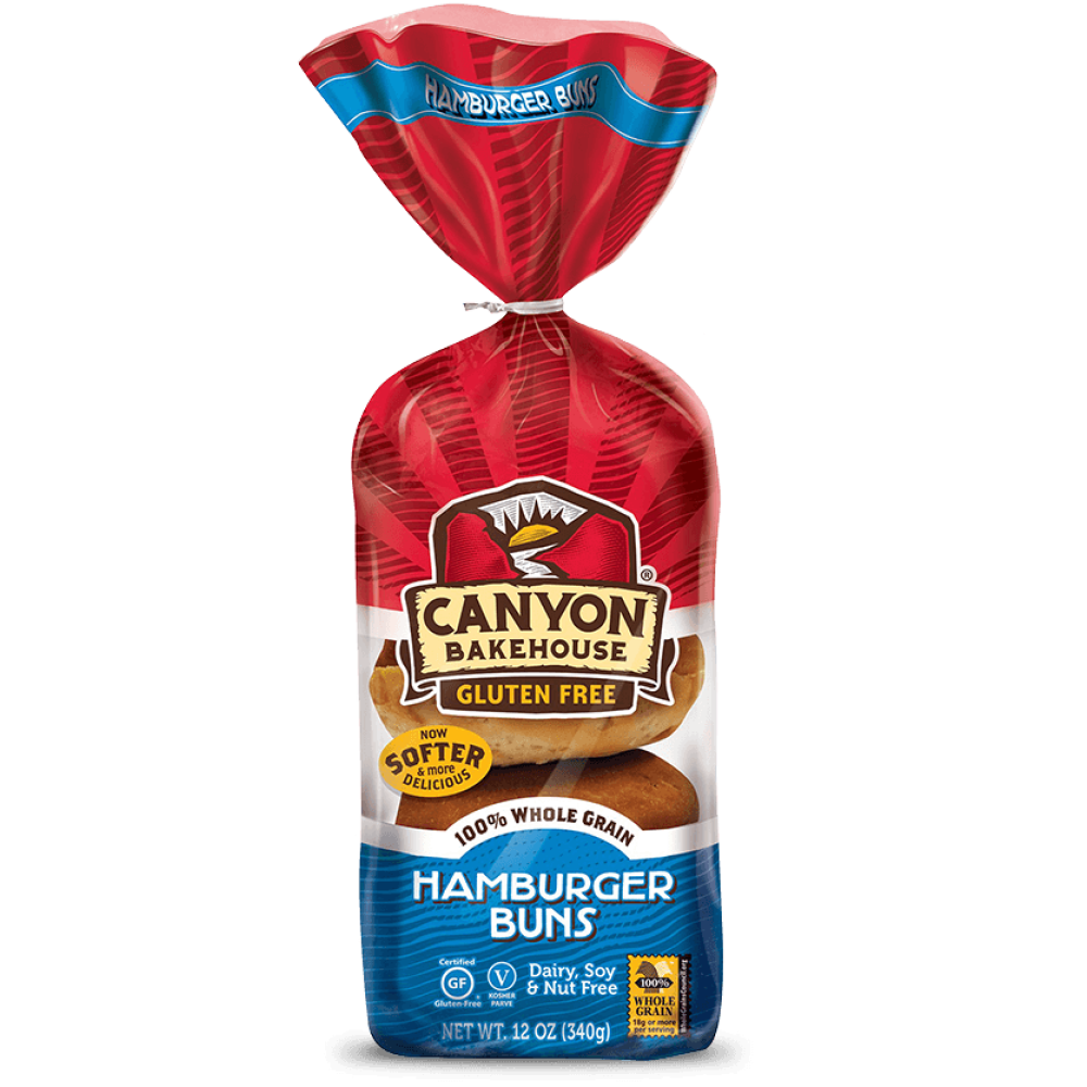 Canyon Bakehouse Gluten Free Hamburger Buns (4 Count) , 12 Oz