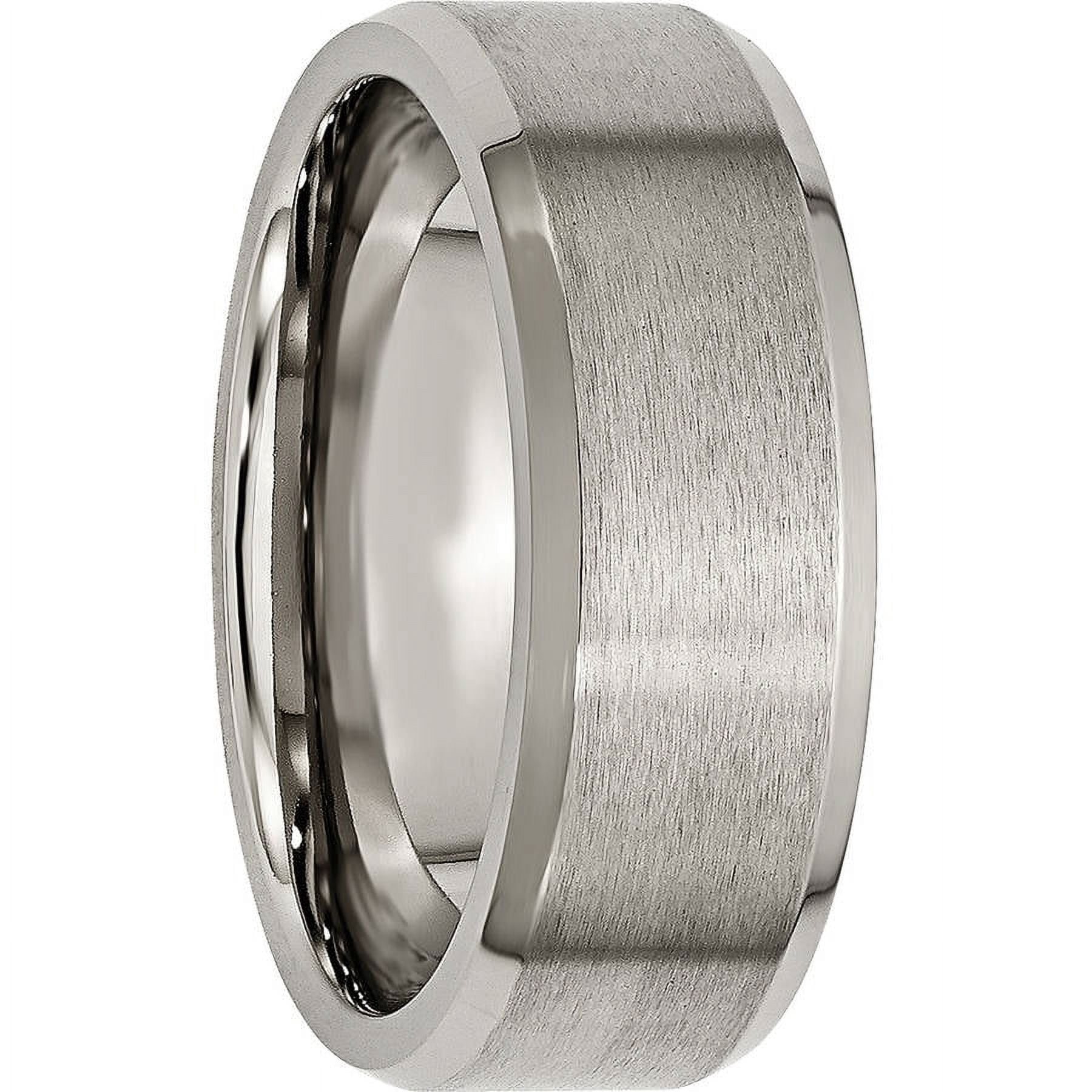Titanium Beveled Edge 8mm Brushed and Polished Band
