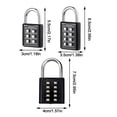 thumbnail image 3 of Black 10-Button Combination Padlock, Hardened Steel Shackle for Gym Lockers, Toolboxes, Fences, Backpacks, Doors, 3 of 8