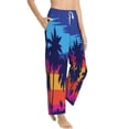 thumbnail image 3 of Kdxio Women's Comfy Stretch Beach with Palm TreesPrint Drawstring Pajama Pants-Small, 3 of 9