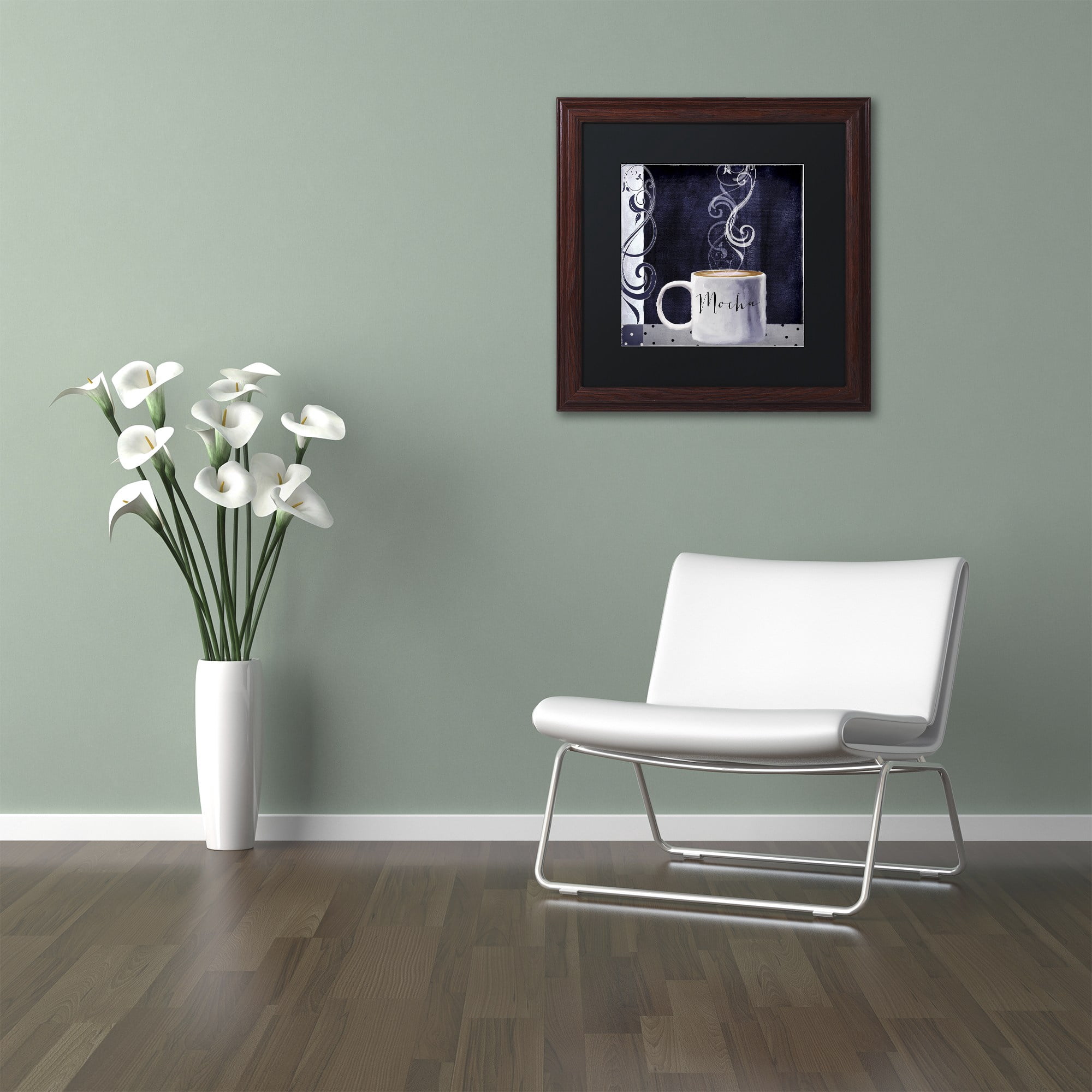 Trademark Fine Art "Cafe Blue III" Canvas Art by Color Bakery Black Matte, Wood Frame