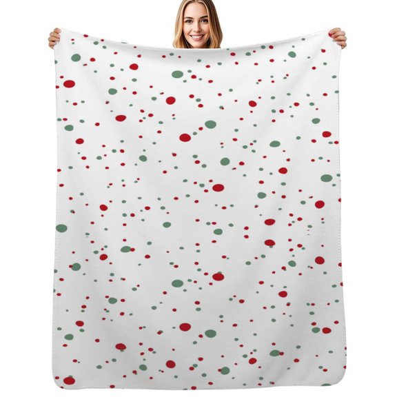 Christmas Dot Flannel Blanket Warm Soft Bedding Throws Winter Camping Chair Sofa Bed
