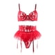 thumbnail image 2 of Gibobby Lencería mujer erótica Lencería Sexy para Mujer Baby Doll Mujer Sexy Color Negro Mono Sensual y Elegante Fina Lenceria para Dama(Rojo, G), 2 of 5