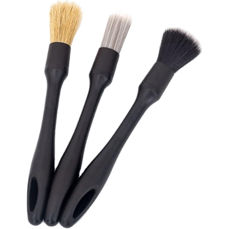 Bristles + Fiber Soft Hair Car Cleaning Brush Auto Detailing Cleaning Kit Engine Wheel Clean Set Accessory for Cleaning Wheels, Interior, Exterior, Leather