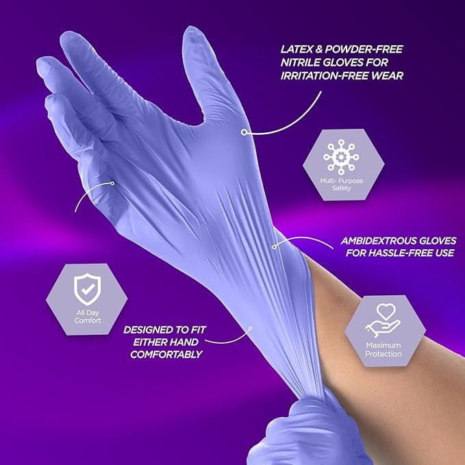 Med Pride Nitrile Disposable Gloves, 1200 Count, Blue Powder-Free Non Latex Gloves, Ambidextrous Medical Nitrile Gloves, X-Large