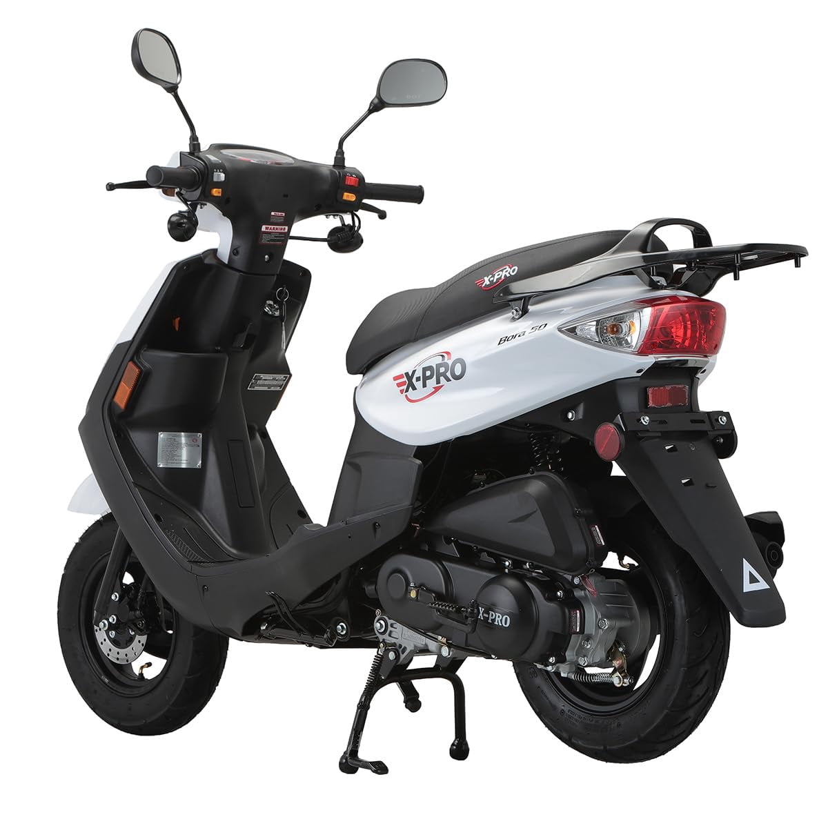 X-Pro Bora 50cc Gas Moped Scooter for Adults – Automatic Transmission, 4‑Stroke Engine with 10" Aluminum Wheels, Electric/Kick Start!