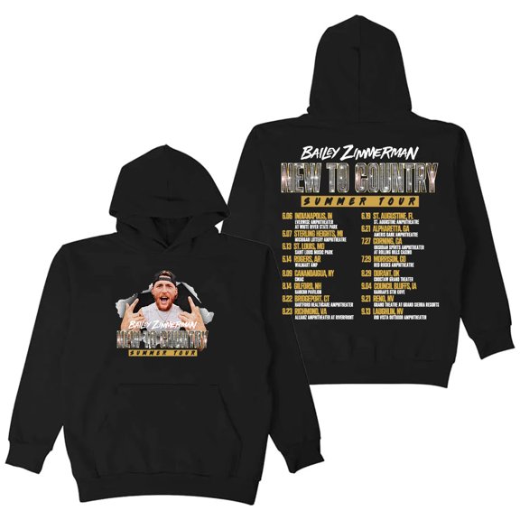 Bailey Zimmerman New To Country Summer Tour Hoodie Long Sleeve Streetwear Women Men Hooded Sweatshirt