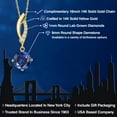 thumbnail image 2 of Gem Stone King 14K Yellow Gold Blue Created Sapphire and Lab Grown Diamond Pendant Necklace for Women | 2.53 Cttw | Gemstone September Birthstone | Round 8MM | With 18 inch Chain, 2 of 6