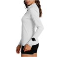 thumbnail image 6 of Vinsonshop Women's Outdoor Sun Protection Jacket UPF 50+ Lightweight Athletic Full Zip Long Sleeve Hiking Shirt with Pockets White L, 6 of 7