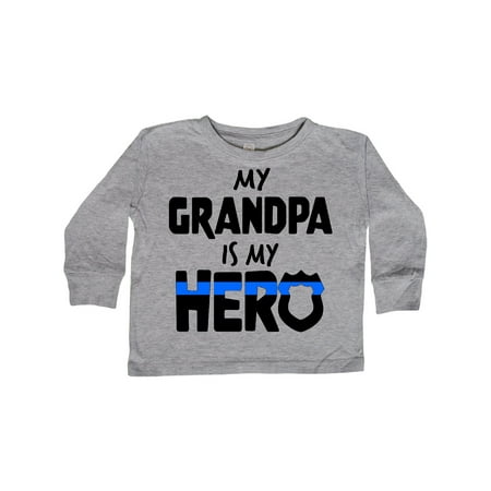 

Inktastic My Grandpa is my Hero Police Officer Family Gift Toddler Boy or Toddler Girl Long Sleeve T-Shirt