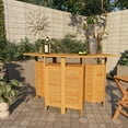 thumbnail image 4 of DecMode 70" x 41" Brown Teak Wood Indoor Outdoor Folding Bar with Expandable Sides, 1-Piece, 4 of 20