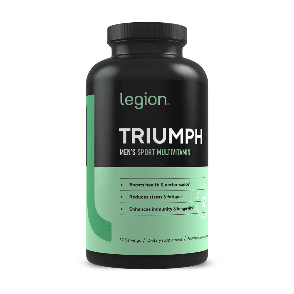 Legion Triumph Daily Men Multivitamin Supplement - Vitamins and Minerals for Athletes Helps w Mood, Stress, Immune System, Heart Health, Energy, Sports & Bodybuilding Workouts. 30 Svgs Men