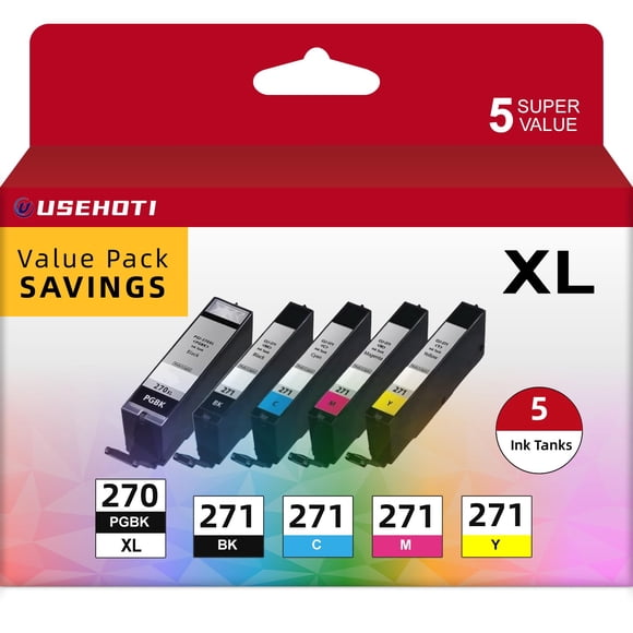 USEHOTI 270XL 271XL Compatible for Canon 270 271 Ink Cartridges Work with Canon TS6020 TS9020 MG7720 MG6821 MG5720 MG5721 MG5722 (PGBK Black Cyan Mag