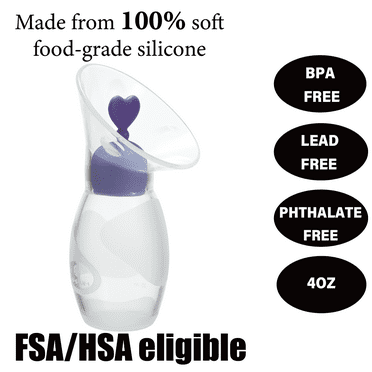 Amplim Manual Silicone Single Breast Pump, 4 oz, 3.3"