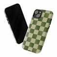 thumbnail image 3 of Checkerboard Green and Beige Phone Case, Stylish Plaid iPhone Cover, Protective Case for iPhone 17 16 15 14 13 12 11 Plus Pro Max Mini, 3 of 6
