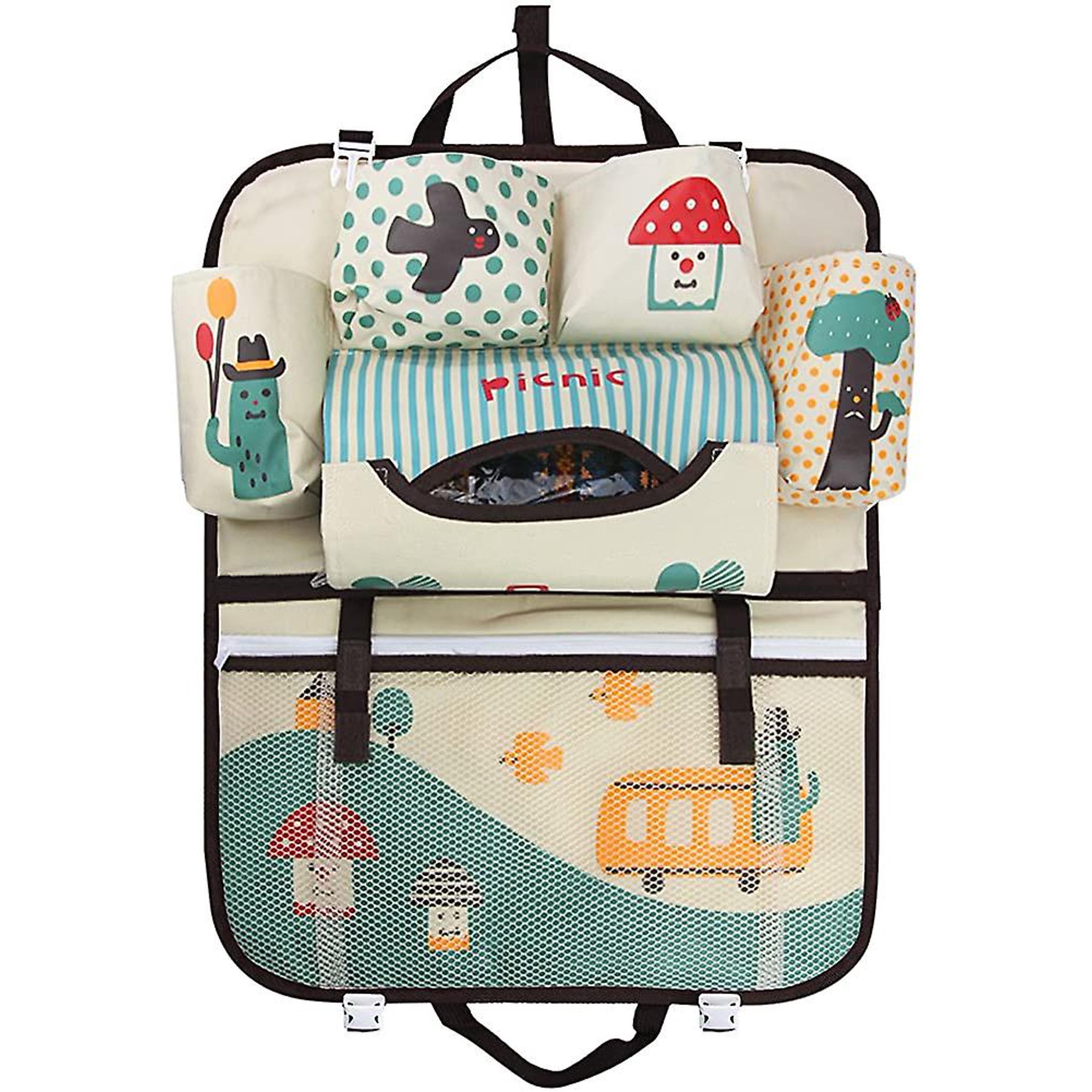 2 Pièces Protection Siège Voiture Enfant Imperméable – Universelle Isofix – Poches Organisateur – Oxford 600D Anti-Taches Facile à Nettoyer