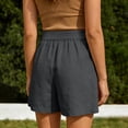 thumbnail image 7 of RQYYD Women's High Waist Pleated Linen Shorts Casual Loose Lightweight Summer Daily Wear Office Casual Bottoms with Pockets, 7 of 7